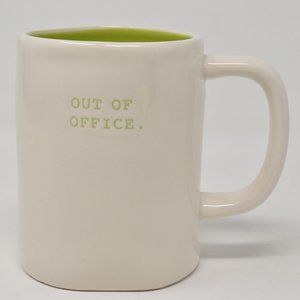 Rae Dunn Out Of Office Mug White Green New